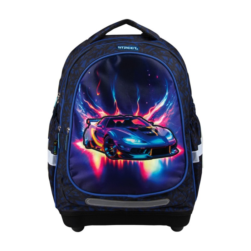 ΤΣΑΝΤΑ ΣΧΟΛΙΚΗ STREET FIERY CAR 30x12x40cm (με εργονομική πλάτη air system και σκληρό πάτο)
