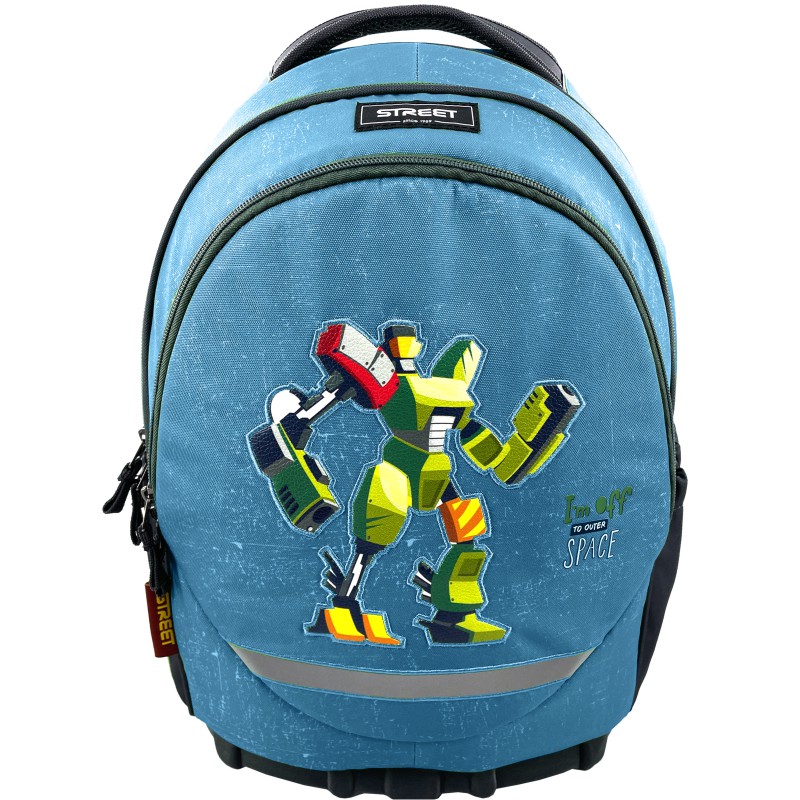 ΤΣΑΝΤΑ ΣΧΟΛΙΚΗ STREET ROBOTS 31x16x43cm (με εργονομική πλάτη air system και σκληρό πάτο)