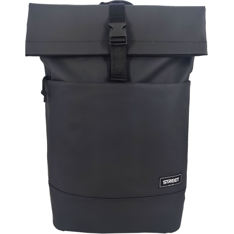 ΤΣΑΝΤΑ BACKPACK FASHION STREET ROLLUP "BLACK" 30x12x46cm