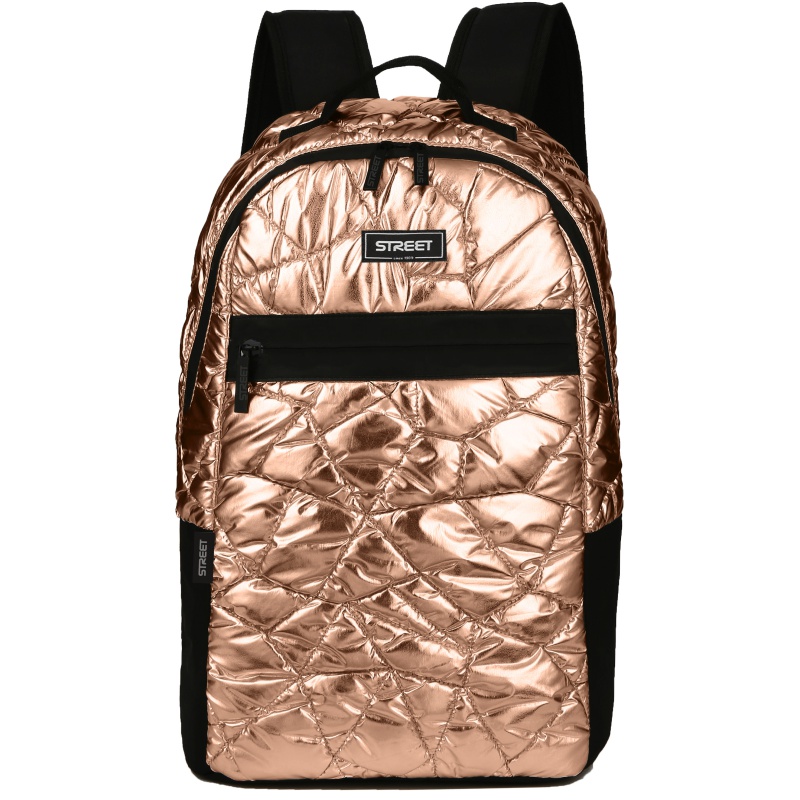ΤΣΑΝΤΑ BACKPACK FASHION STREET SHINY ROSE GOLD METALLIC 31x16x45cm
