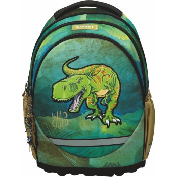 ΤΣΑΝΤΑ ΣΧΟΛΙΚΗ STREET DINOSAUR 31x16x43cm (με εργονομική πλάτη air system και σκληρό πάτο)