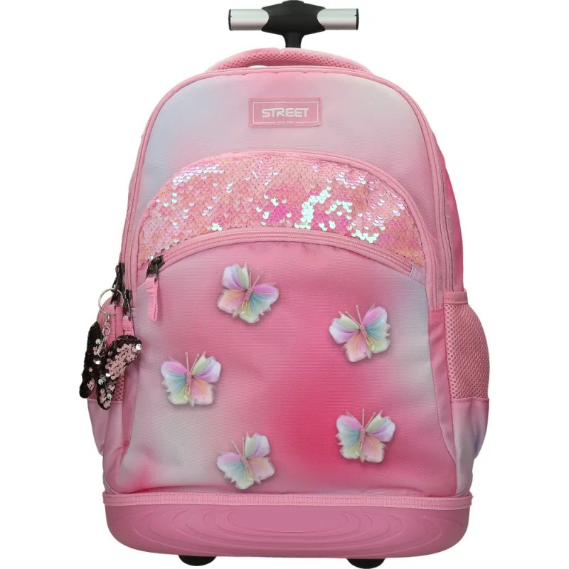 ΤΣΑΝΤΑ ΣΧΟΛΙΚΗ STREET TROLLEY LOVELY BUTTERFLY 34x22x45 cm (με εργονομική πλάτη air system και σκληρό πάτο)
