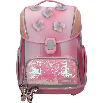 ΤΣΑΝΤΑ ΣΧΟΛΙΚΗ STREET LOVELY BUTTERFLY  31x20x41cm (με εργονομική πλάτη air system και σκληρό πάτο)