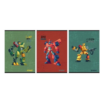 ΤΕΤΡΑΔΙΑ ΡΙΓΕ STREET ROBOTS A4 54φυλ. (80gr)