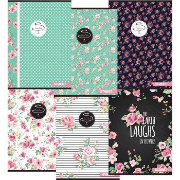 ΤΕΤΡΑΔΙΑ ΡΙΓΕ STREET FLOWERS A4 54φυλ. (80gr)