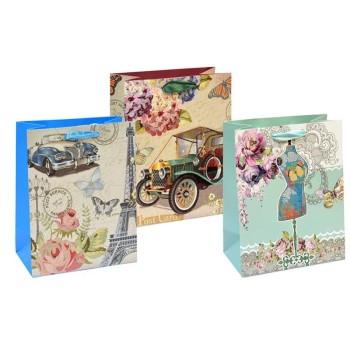 ΤΣΑΝΤΕΣ ΔΩΡΩΝ ΠΛΑΣΤ/ΝΗ ΧΡΥΣΟΣΚΟΝΗ 18x23x10cm