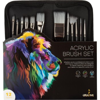 ΠΙΝΕΛΑ CREATIVE ΣΥΝΘΕΤΙΚΑ ΣΕΤ ΜΕ ΘΗΚΗ 12τεμ.