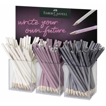ΜΟΛΥΒΙΑ F.CASTELL SPARKLE ΝΕΑ STAND 144τεμ.(ροζέ,ανθρακί,coconut)