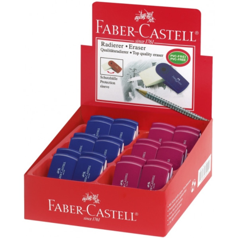 ΓΟΜΕΣ F.CASTELL ΧΡΩΜΑΤΙΣΤ. ΜΙΚΡΕΣ ΘΗΚΗ ΚΟΥΤΙ 24τεμ. (ΚΟΚΚΙΝΟ-ΜΠΛΕ)