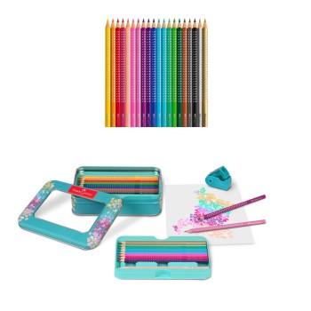 ΚΡΑΓΙΟΝ ΞΥΛΙΝΑ F.CASTELL SPARKLE 20 χρωμ. (μεταλλική κασετίνα)