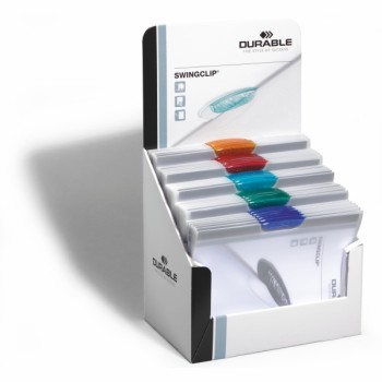 ΒΑΣΗ ΝΤΟΣΙΕ ΠΛΑΣΤΙΚΑ ΜΠΑΡΑ DURABLE SWINGCLIP ΔΙΑΦΑΝΗ CLEAR 30τεμ.