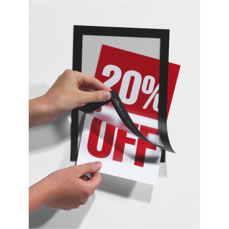 ΠΛΑΙΣΙΟ ΑΝΑΚΟΙΝΩΣΕΩΝ DURABLE DURAFRAME ΜΑΓΝΗΤΙΚΟ ΔΙΠΛΟ ΑΥΤΟΚ/ΤΟ  Α5 ΣΕΤ 2τεμ. ΜΑΥΡΟ