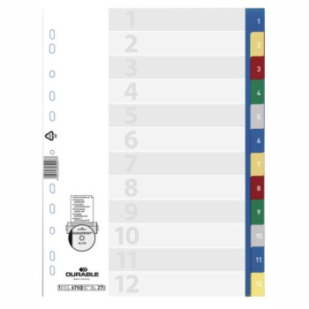 ΕΥΡΕΤΗΡΙΑ ΚΛΑΣΕΡ ΠΛΑΣΤΙΚΑ ΧΡΩΜΑΤΙΣΤΑ DURABLE ΑΡΙΘΜΩΝ 1-12