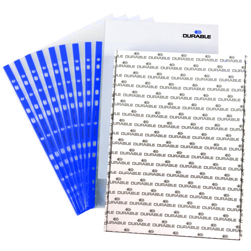 ΖΕΛΑΤΙΝΕΣ DURABLE ΚΡΙΚ ΑΝΩ Α4 (μπλε τρύπες) (πακέτο 100τεμ.)