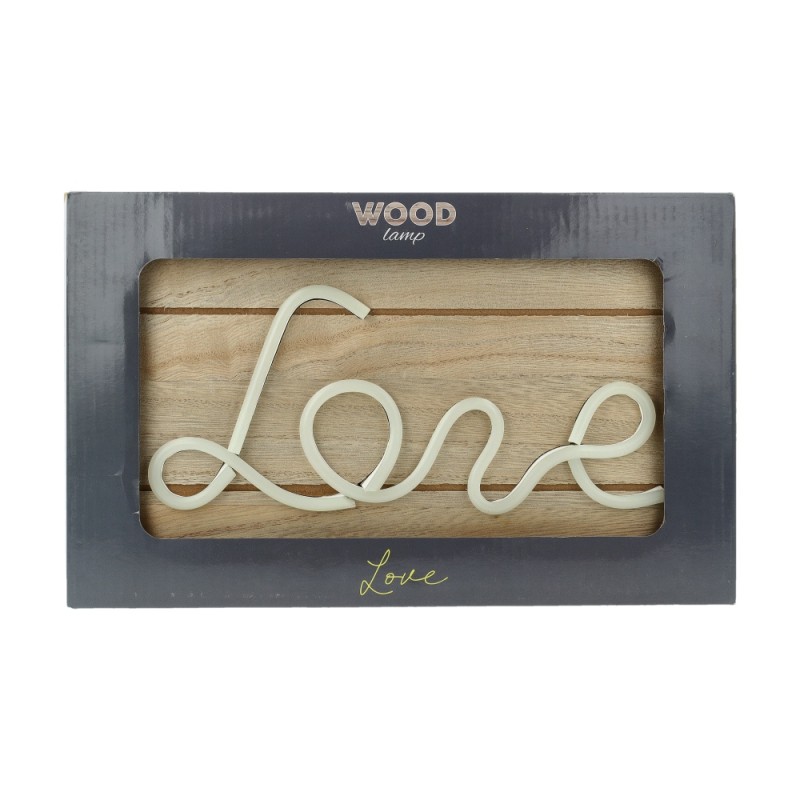 ΦΩΤΙΣΤΙΚΟ ΤΟΙΧΟΥ WOOD 3D LED LOVE (με USB)