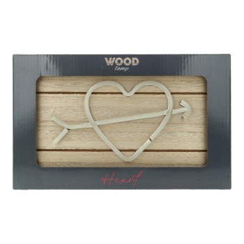 ΦΩΤΙΣΤΙΚΟ ΤΟΙΧΟΥ WOOD 3D LED ΚΑΡΔΙΑ (με USB)