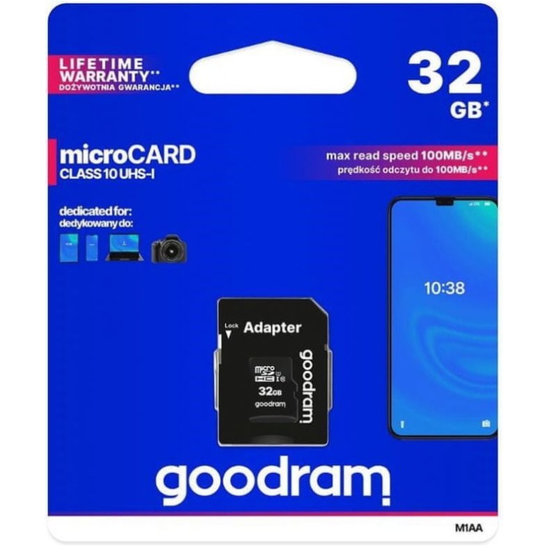 ΚΑΡΤΑ ΜΝΗΜΗΣ Micro-SDHC GOODRAM 32 GB με αντάπτορα (class 10)