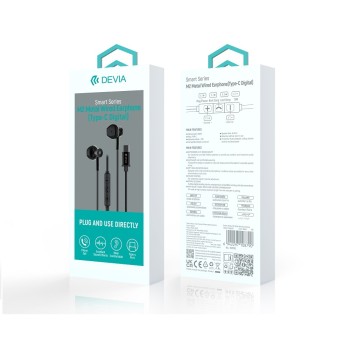 ΑΚΟΥΣΤΙΚΑ EARPHONE DEVIA SMART M2 USB-C BLACK