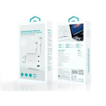 ΦΟΡΤΙΣΤΗΣ ΤΑΞΙΔΙΟΥ DEVIA PD  1xUSB A -2xUSB C 65W WHITE