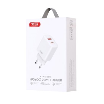 ΦΟΡΤΙΣΤΗΣ ΤΑΞΙΔΙΟΥ XO CE12  3.0 20W  (1xUSB /1x USB C) WHITE