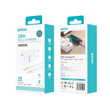 ΦΟΡΤΙΣΤΗΣ ΤΑΞΙΔΙΟΥ BWOOD CDA159 PD  USB C -USB C 20W WHITE