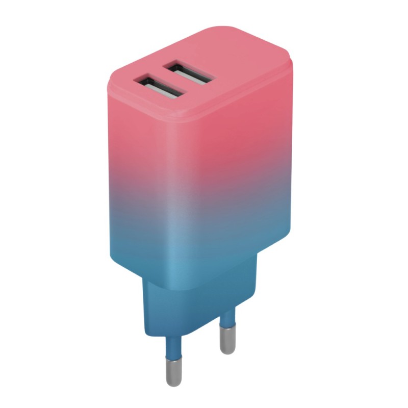 ΦΟΡΤΙΣΤΗΣ ΤΑΞΙΔΙΟΥ SETTY 2 x USB A 18W TYRQUOISE-PINK