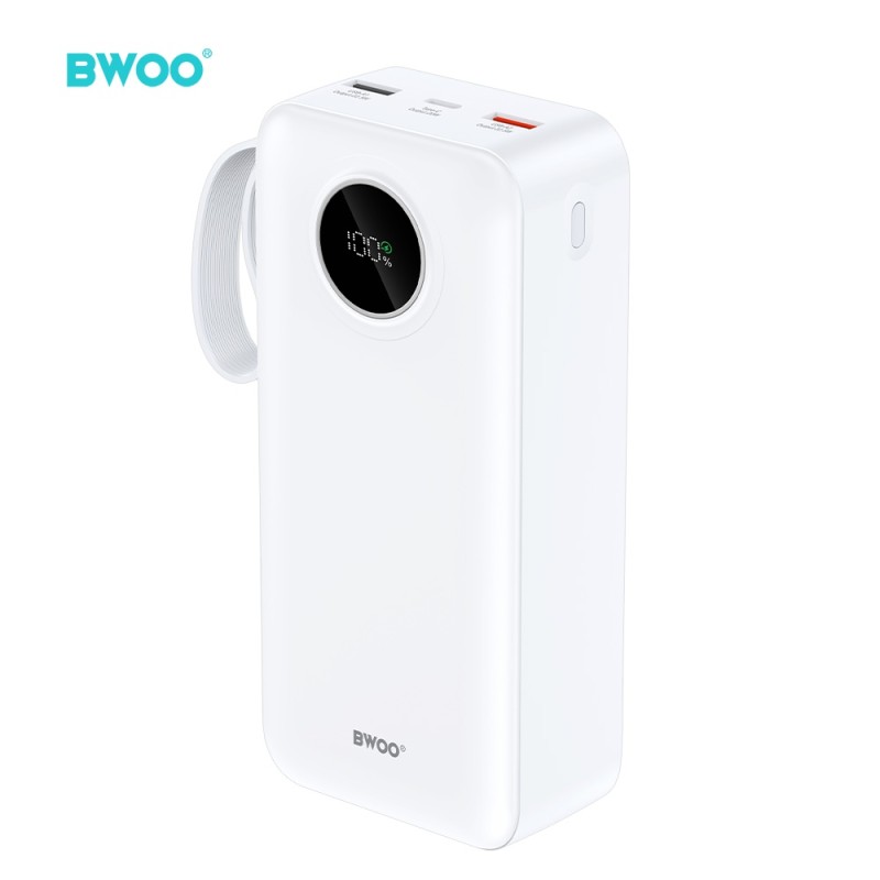 POWER BANK BWOO 30000mAh 22,5W ΜΕ ΟΘΟΝΗ BO-P64 ΑΣΠΡΟ