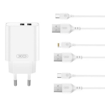 ΦΟΡΤΙΣΤΗΣ ΤΑΞΙΔΙΟΥ XO CE34  2.4 A + ΚΑΛΩΔΙΟ USB A-LIGHTNING