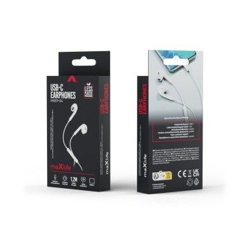 ΑΚΟΥΣΤΙΚΑ EARPHONE MAXLIFE MXEP-04 USB-C WHITE