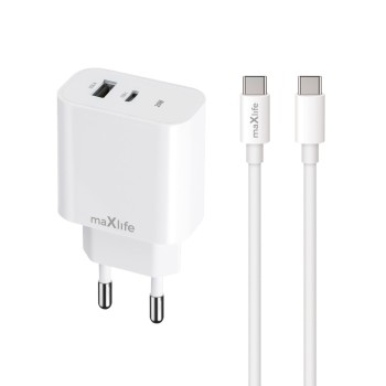ΦΟΡΤΙΣΤΗΣ ΤΑΞΙΔΙΟΥ MAXLIFE MXTC-06 2XUSB (A+C) 20W+ ΚΑΛΩΔΙΟ USB C- USB C