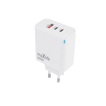 ΦΟΡΤΙΣΤΗΣ ΤΑΞΙΔΙΟΥ MAXLIFE MXTC-09-65 PD  USB A -2xUSB C 65W WHITE