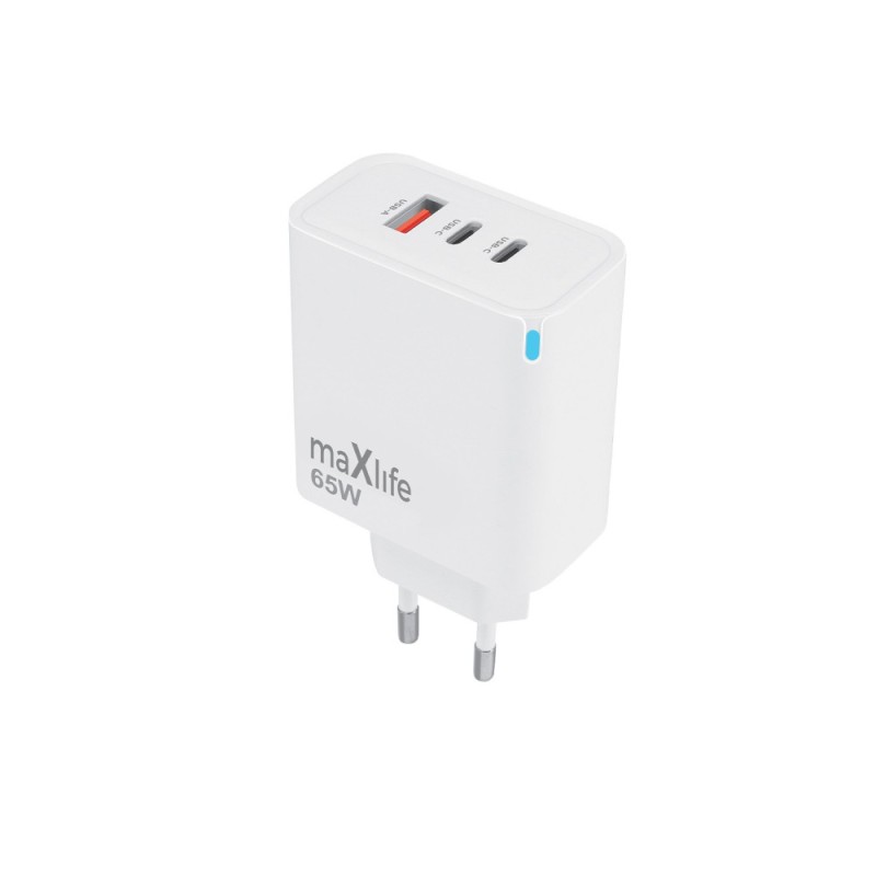 ΦΟΡΤΙΣΤΗΣ ΤΑΞΙΔΙΟΥ MAXLIFE MXTC-09-65 PD  USB A -2xUSB C 65W WHITE