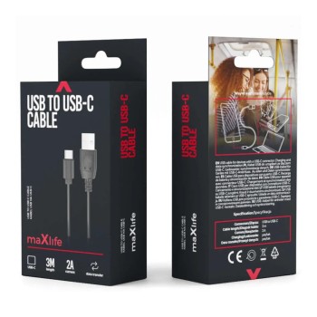ΚΑΛΩΔΙΟ MAXLIFE USB TO USB TYPE C 3m 2Α