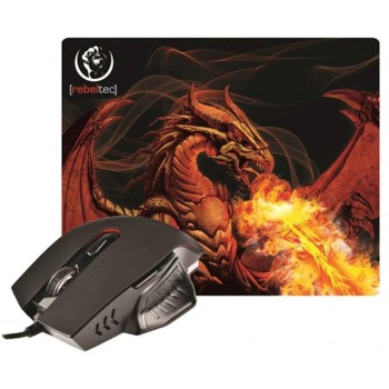 MOUSE REBELTEC GAMING RED DRAGON + MOUSE PAD