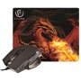 MOUSE REBELTEC GAMING RED DRAGON + MOUSE PAD