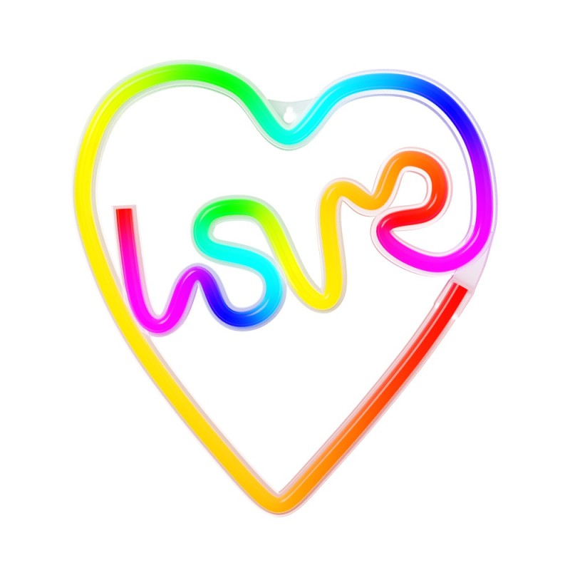 ΦΩΤΙΣΤΙΚΟ ΤΟΙΧΟΥ FOREVER LED RGB LOVE IN HEART