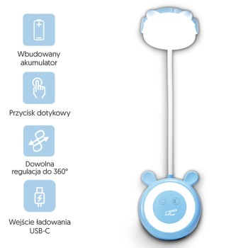 ΦΩΤΙΣΤΙΚΟ ΓΡΑΦΕΙΟΥ LED TEDDY BEAR ΜΠΛΕ (3 W)