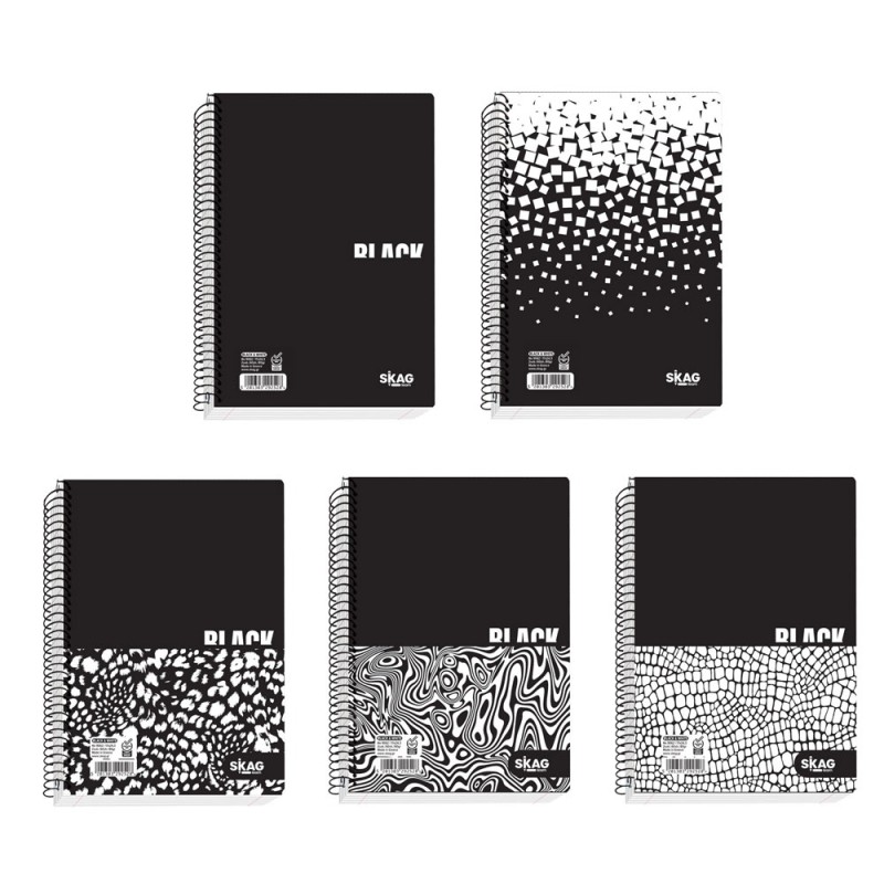 ΤΕΤΡΑΔΙΑ SKAG ΣΠΙΡΑΛ BLACK & WHITE 17X25 3Θ
