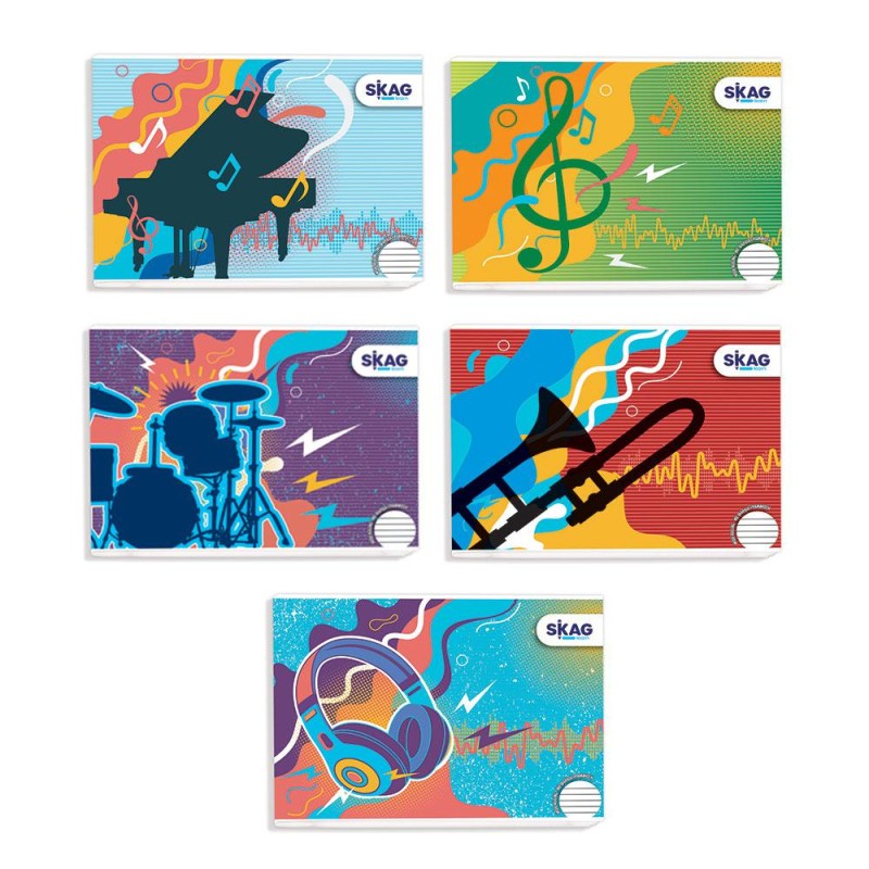 ΤΕΤΡΑΔΙΑ SKAG ΜΟΥΣΙΚΗΣ 17Χ25 Φ.40 ΚΑΡΦΙΤΣΑ (φαρδιά γράμμωση)