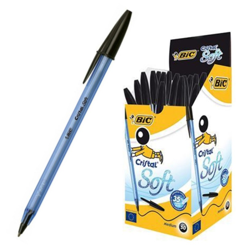 ΣΤΥΛΟ BIC ΔΙΑΡΚΕΙΑΣ CRISTAL SOFT MEDIUM ΜΑΥΡΟ 1,2mm