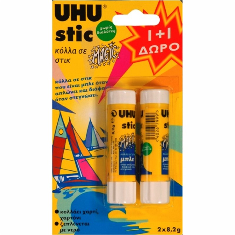 ΚΟΛΛΑ UHU STIC BLUE MAGIC 8,2gr 1+1 ΔΩΡΟ