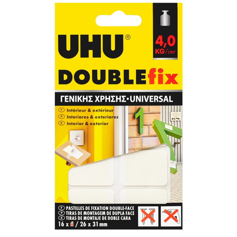 ΚΟΛΛΑ UHU DOUBLE FIX ΑΥΤΟΚ/ΤΑ EXTREME (4kg)
