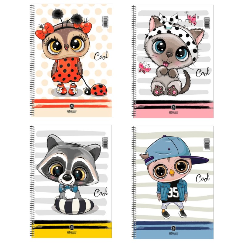 ΤΕΤΡΑΔΙΑ SALKO ΣΠΙΡΑΛ COOL 17X25 1 ΘΕΜ.