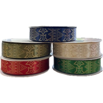 ΚΟΡΔΕΛΑ ΥΦΑΣΜΑΤΙΝΗ ΣΑΤΕΝ ΧΡΙΣΤΟΥΓΕΝΝΙΑΤΙΚΗ ΑΣΤΕΡΙΑ 25mm 50m