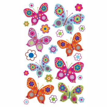 ΑΥΤΟΚΟΛΛΗΤΑ BSB ΑΠΛΑ COLOURED BUTTERFLIES (3 φύλλα)