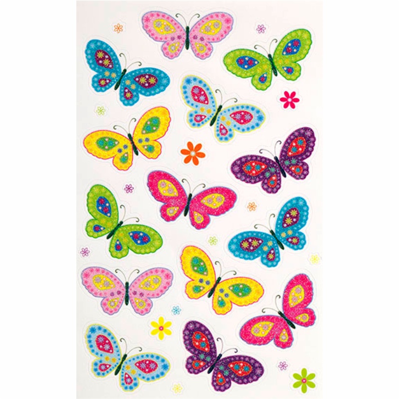 ΑΥΤΟΚΟΛΛΗΤΑ BSB GLITTER ΑΠΛΑ BUTTERFLIES (1 φύλλο)