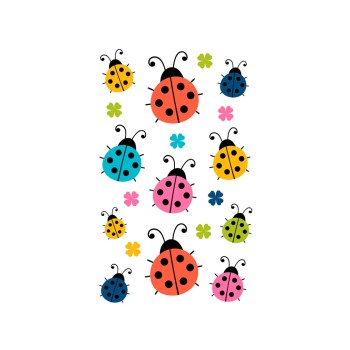 ΑΥΤΟΚΟΛΛΗΤΑ BSB ΑΠΛΑ LADYBIRDS (3 φύλλο)