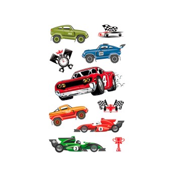 ΑΥΤΟΚΟΛΛΗΤΑ BSB ΑΠΛΑ RACING CARS (3 φύλλο)
