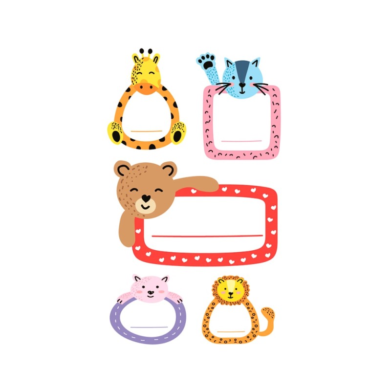 ΕΤΙΚΕΤΕΣ ΣΧΟΛΙΚΕΣ BSB ΑΠΛΕΣ ANIMALS (3 φύλλο)