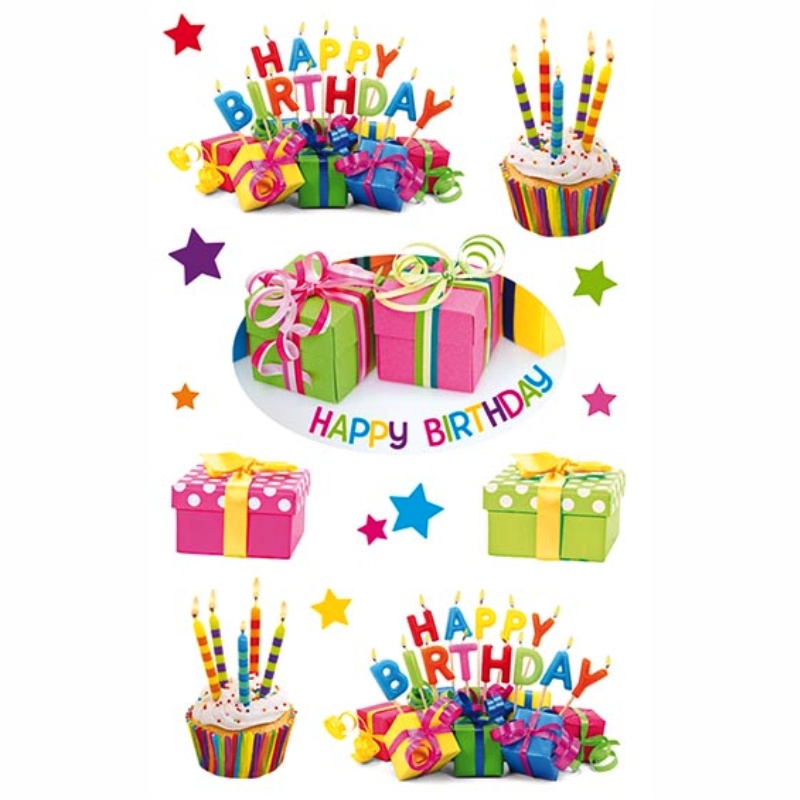 ΑΥΤΟΚΟΛΛΗΤΑ BSB ΑΠΛΑ HAPPY BIRTHDAY (3 φύλλα)